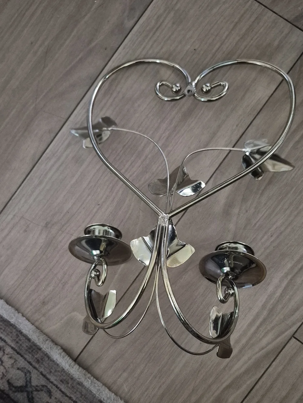 Homco Metal Heart Wall Sconce Candle Holder Gold Vintage